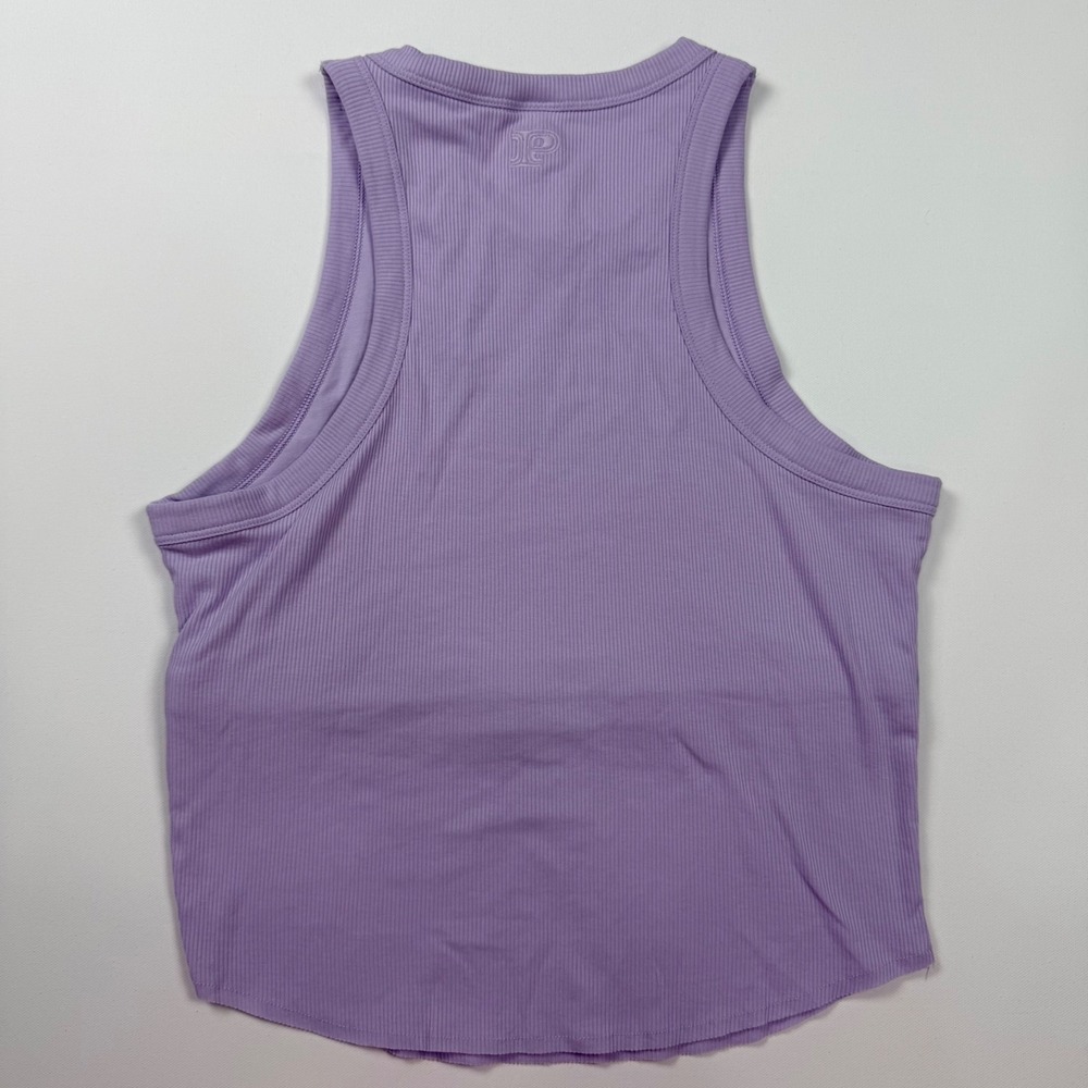 Victoria's Secret PINK Ribbed Shelf Bra Tank Top Women L Purple NEW High Neck - Picture 3 of 9